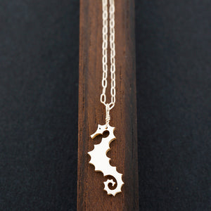 Minimalist Dragon Seahorse Necklace