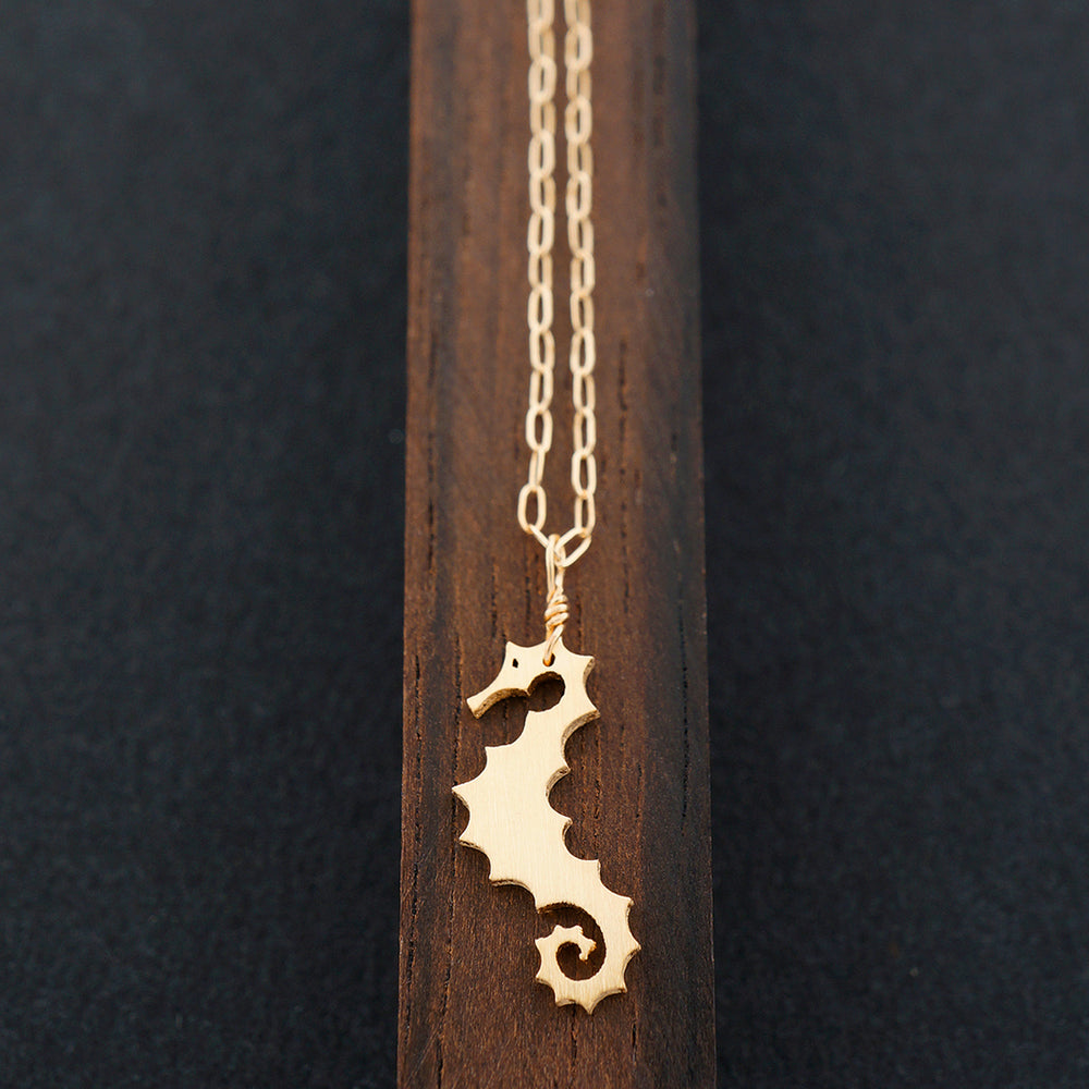 Minimalist Dragon Seahorse Necklace