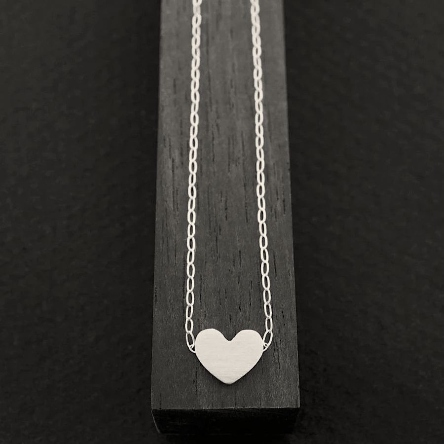 Wide Heart Bracelet-Silver