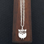 Baby Owl Necklace, Diamond Eyes, Silver | AF HOUSE