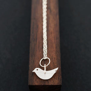 Minimalist Bird Necklaces, Solid Gold or Silver